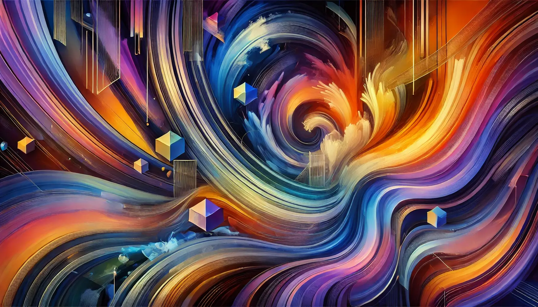 4K Abstract Wallpaper with Vibrant Colors and Dynamic Shapes