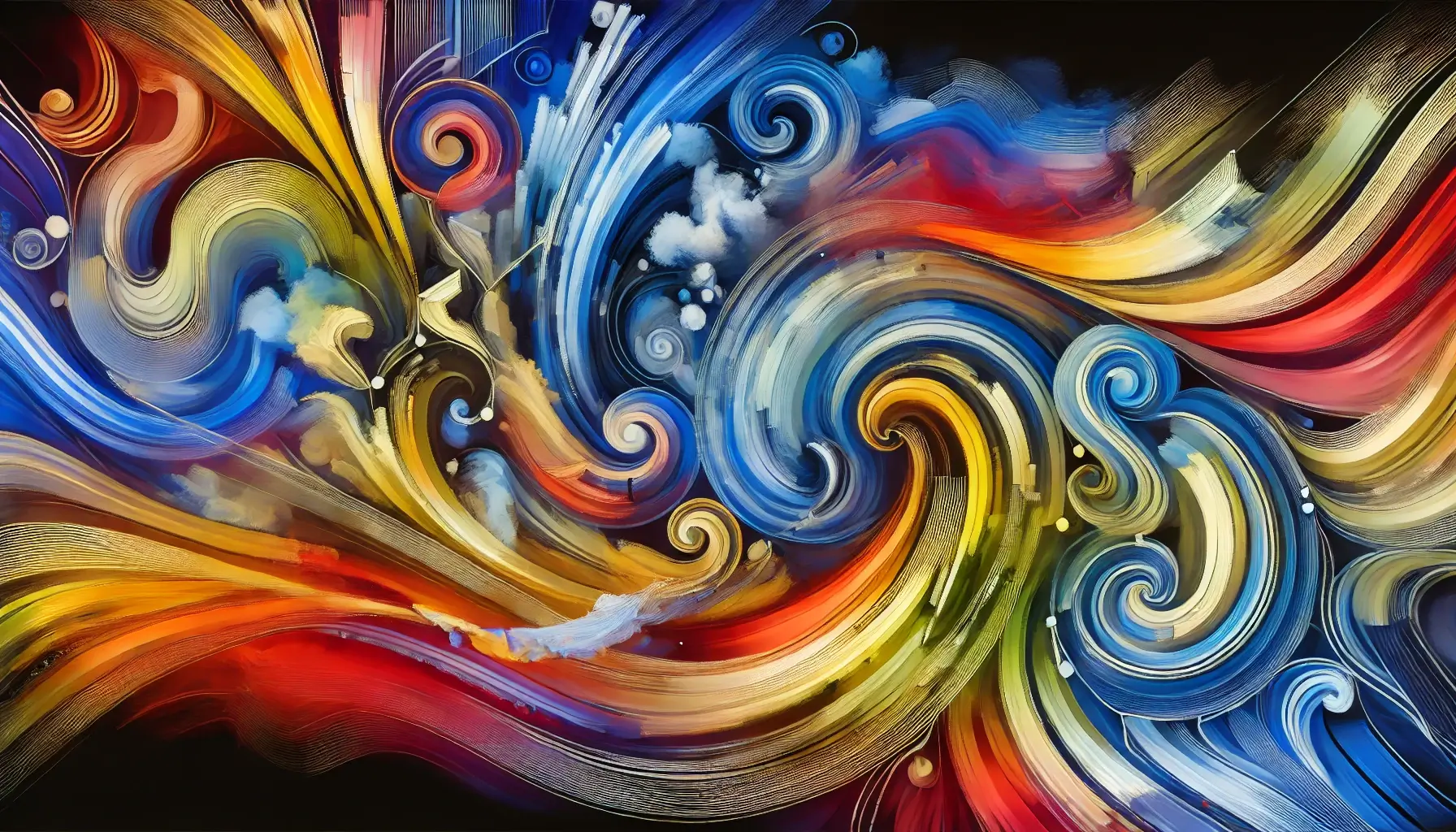 Abstract Swirling Colors and Geometric Patterns