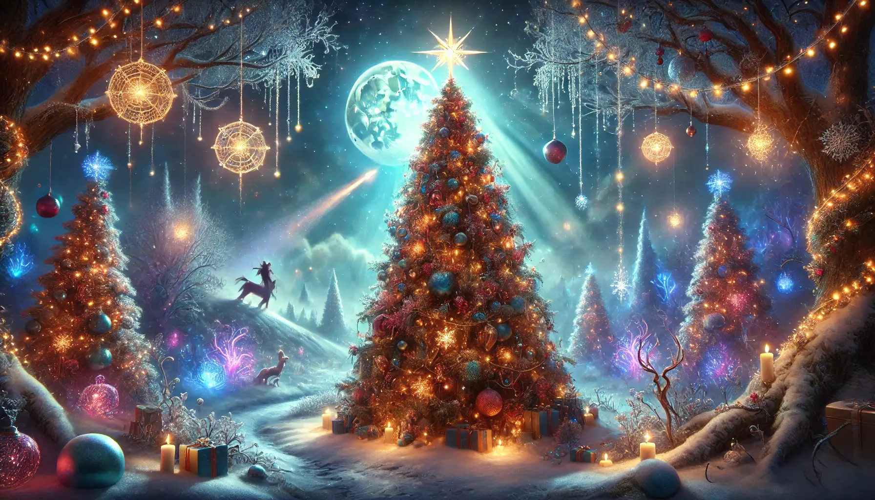 Christmas Wallpaper Fantasy Tree Enchanted Forest