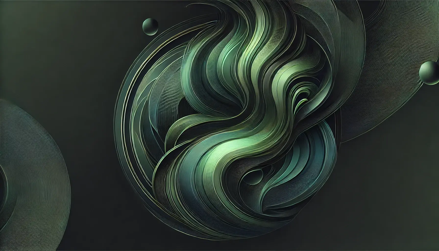 Dark Green Abstract Design