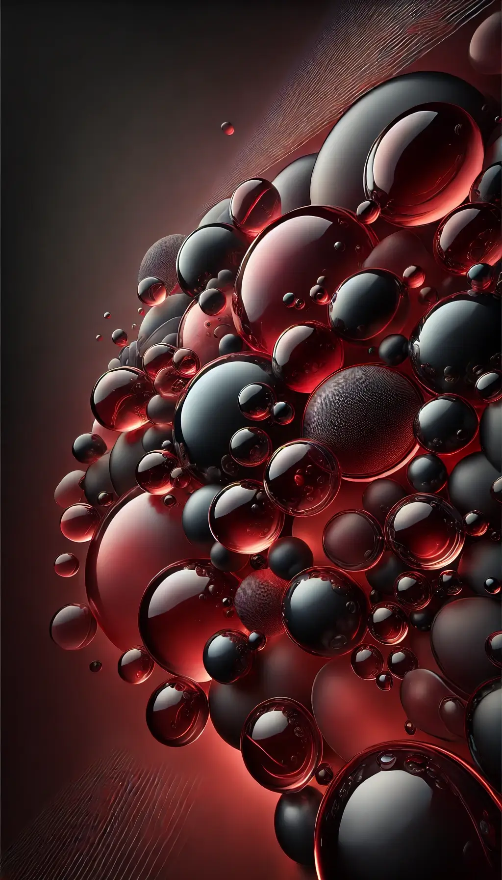 Dark Red Bubbles Abstract Wallpaper