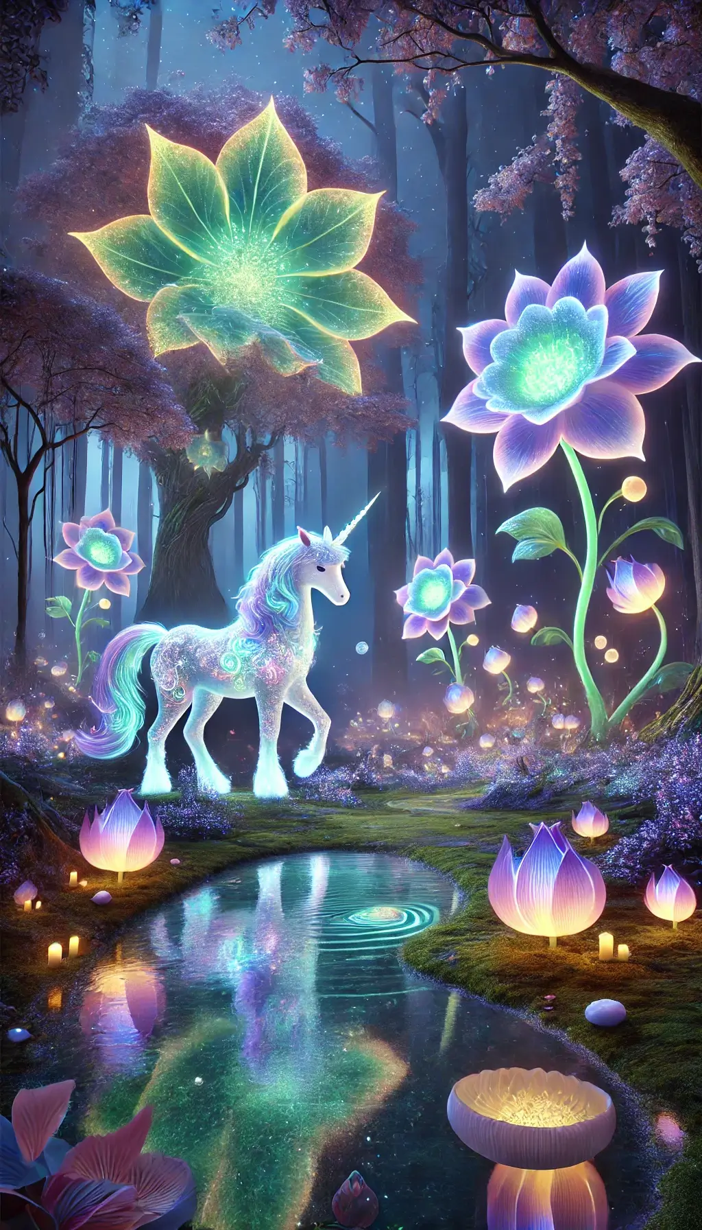 Fantasy Wallpaper 4K HD Magical Forest Unicorn