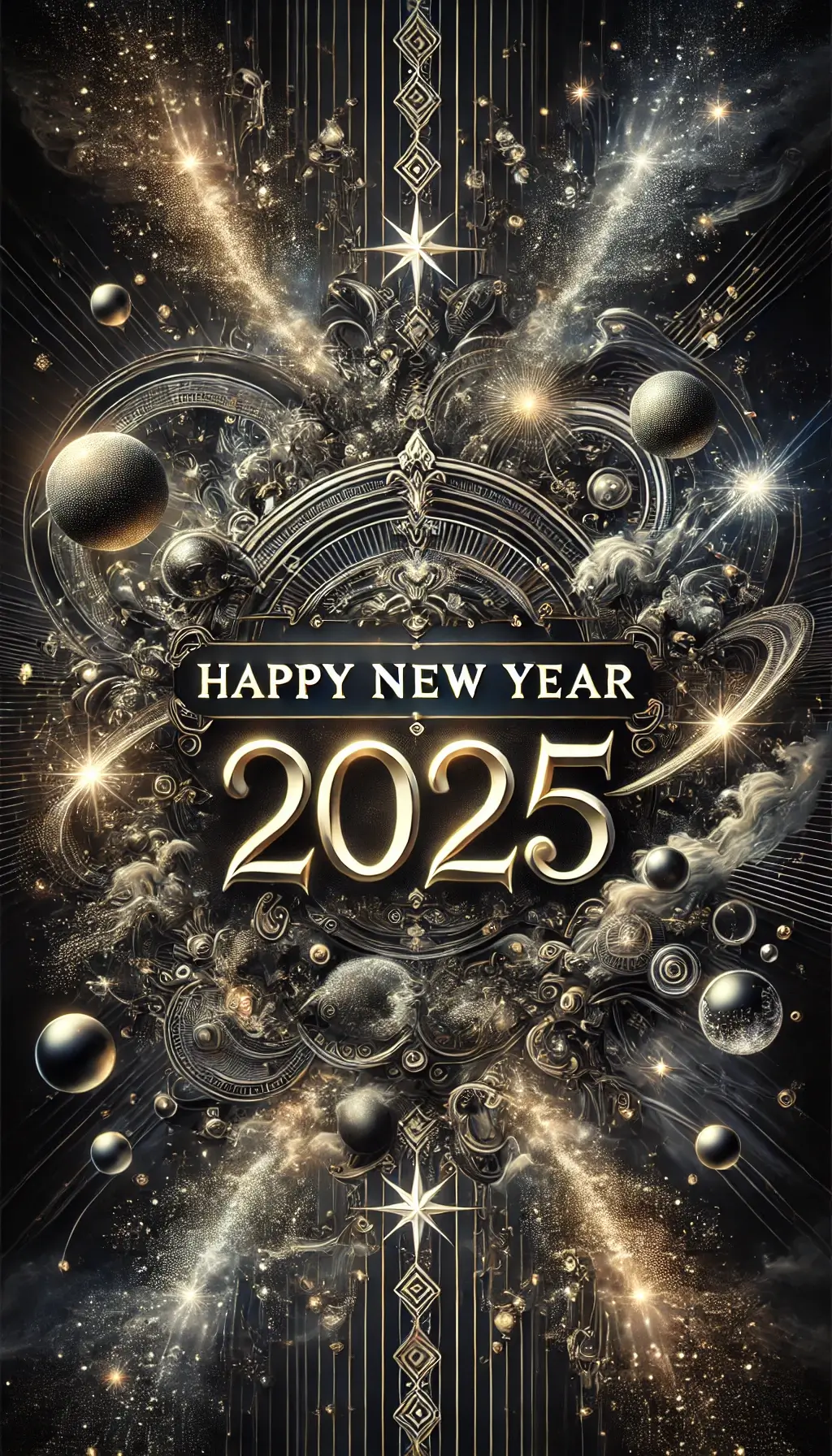 Black Fantasy New Year Wallpaper