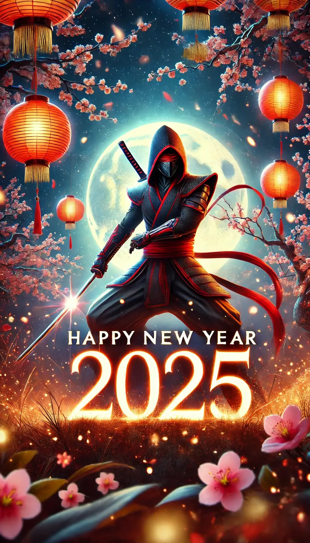 Ninja Themed New Year Wallpaper