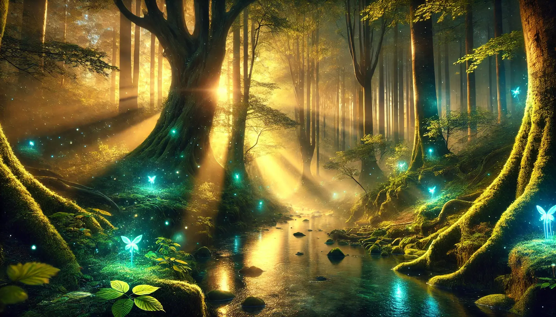 Magical Morning Nature Scene Wallpaper