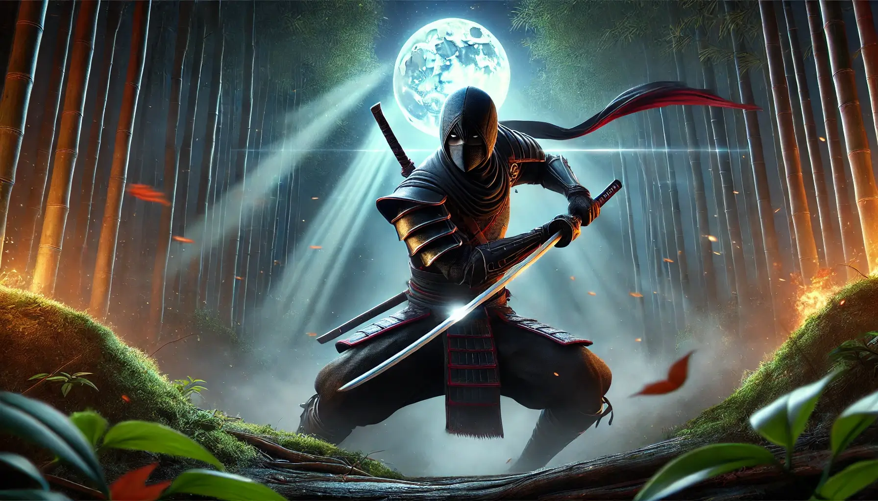 Ninja Wallpaper Moonlit Stealth Warrior 4K HD