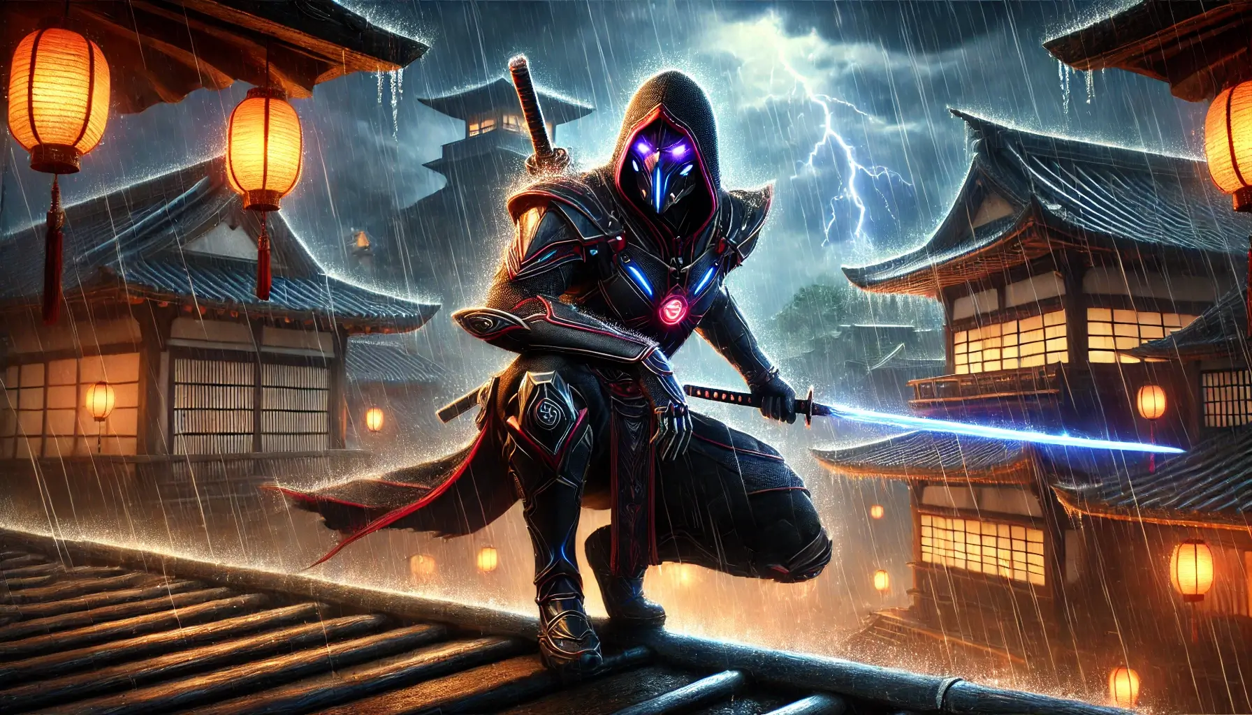 Ninja Wallpaper Rooftop Action 4K HD