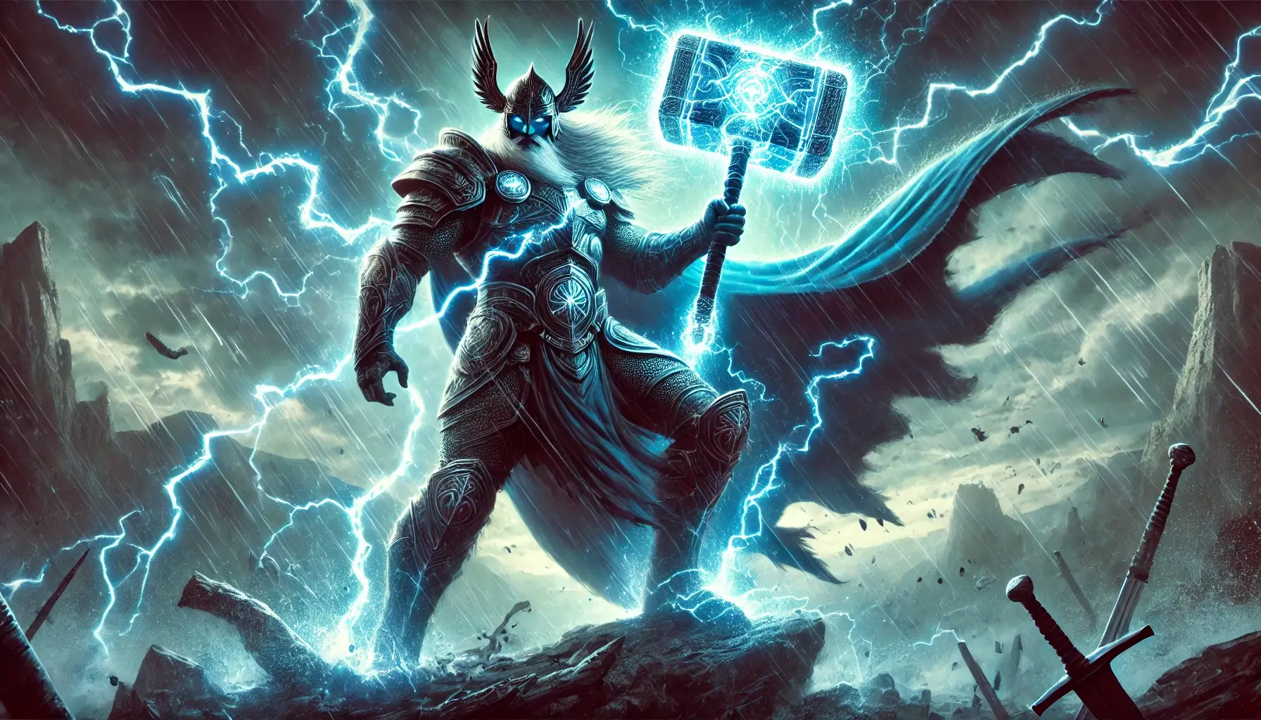 Norse Thunder Warrior with Lightning