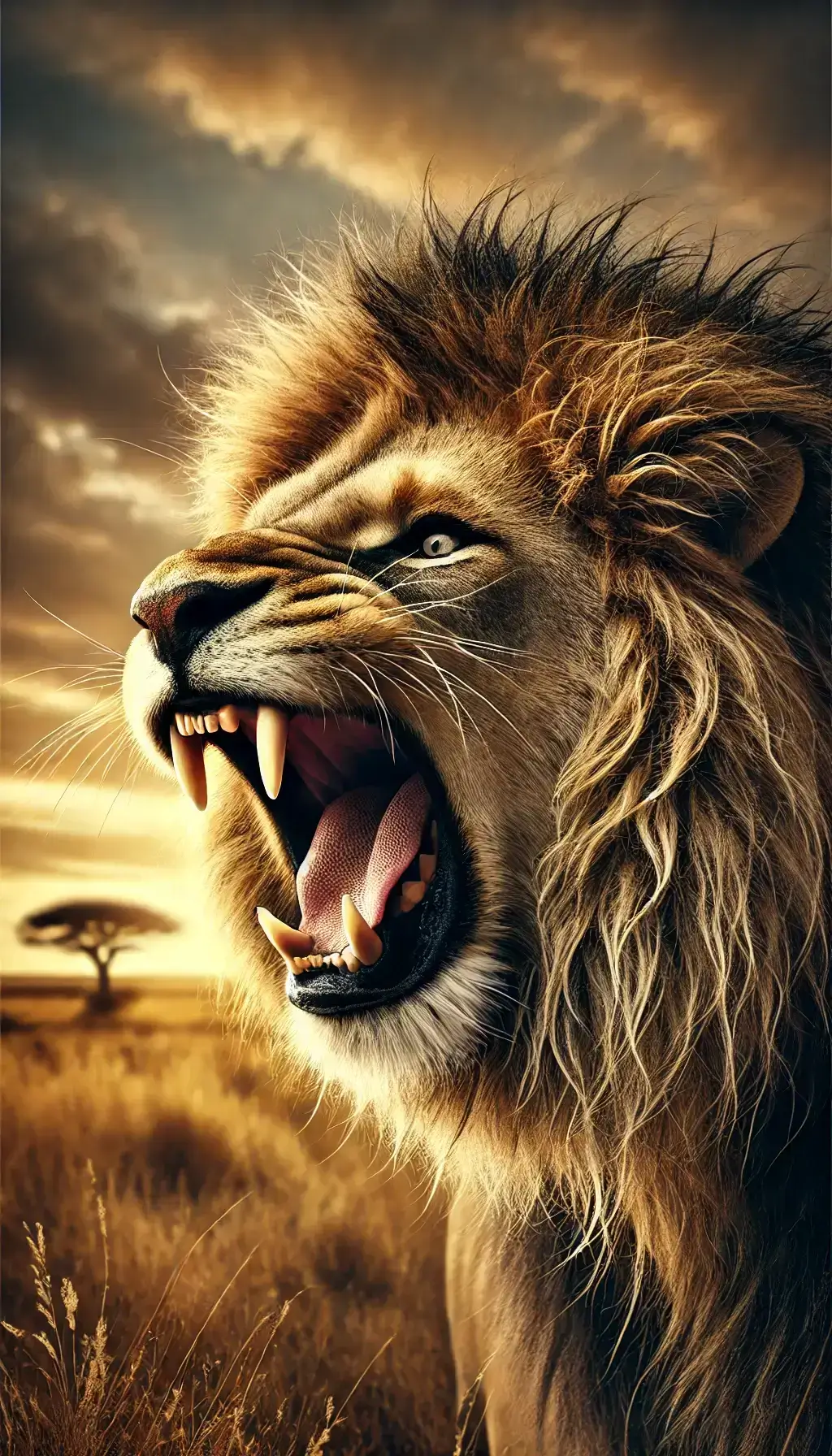 Powerful Roaring Lion Wildlife in 4K