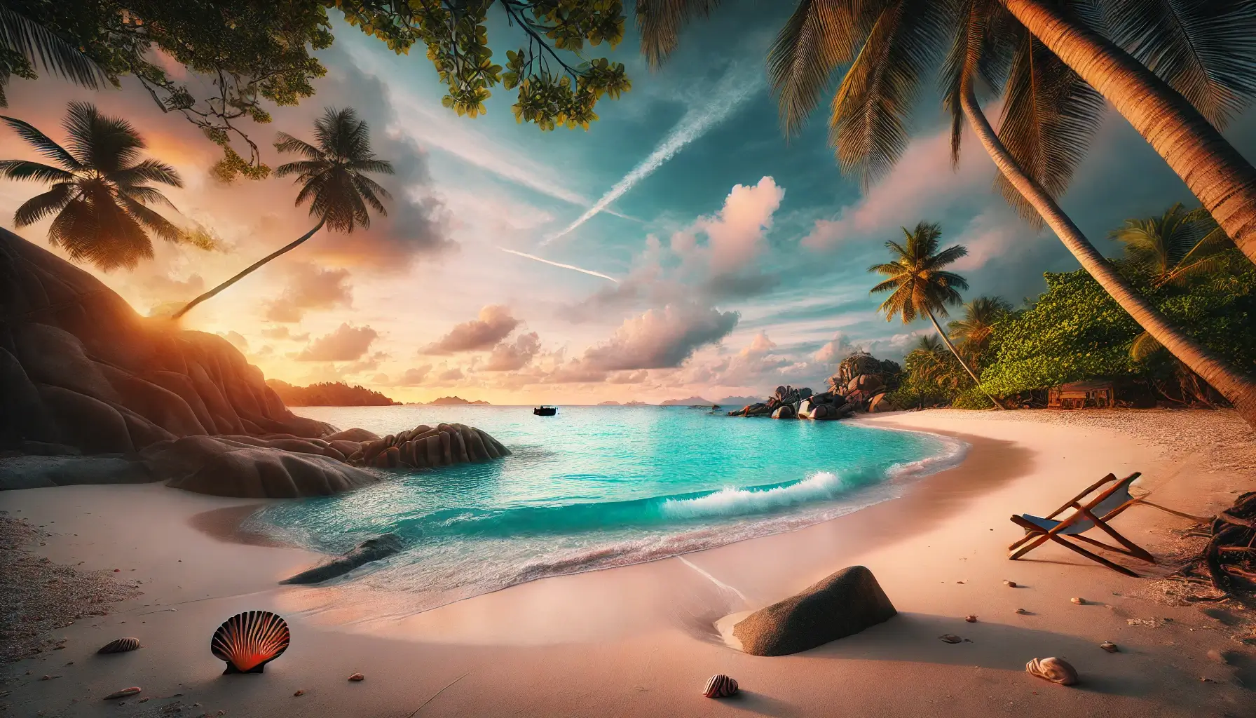 Secluded Tropical Beach at Sunrise