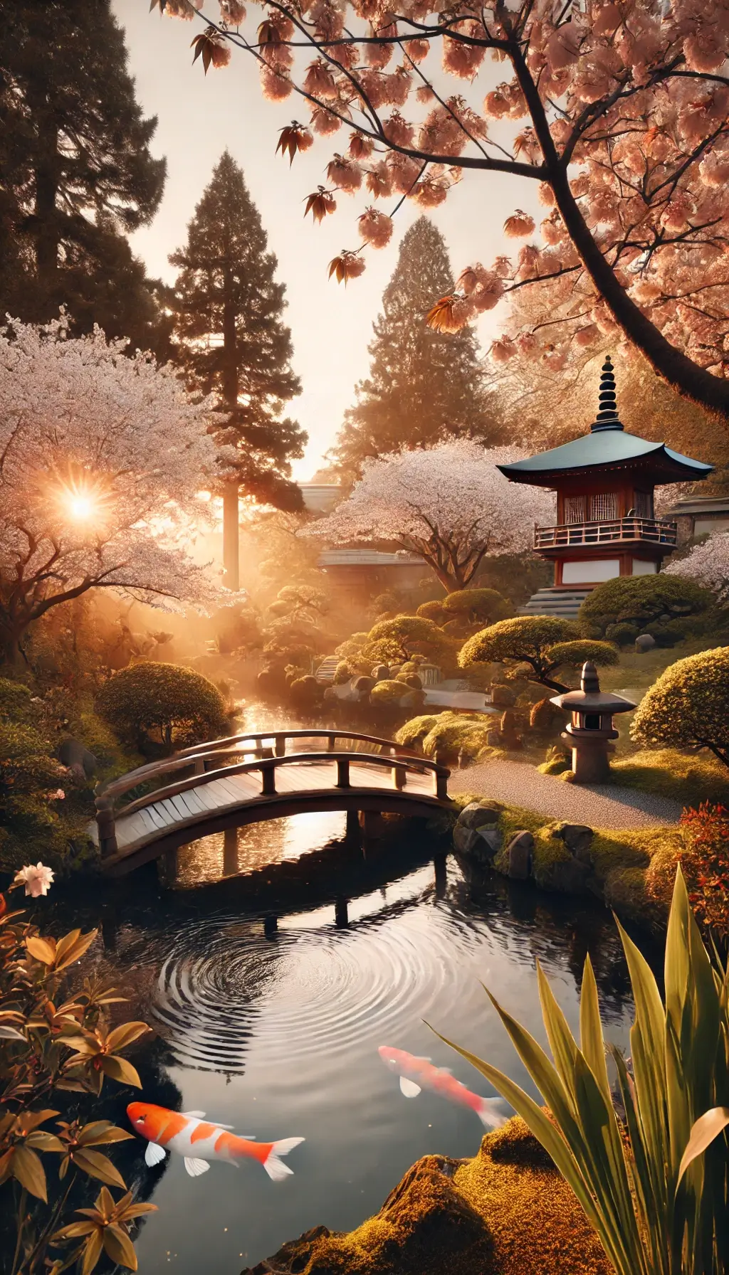 Serene Japanese Garden Aesthetic Scene