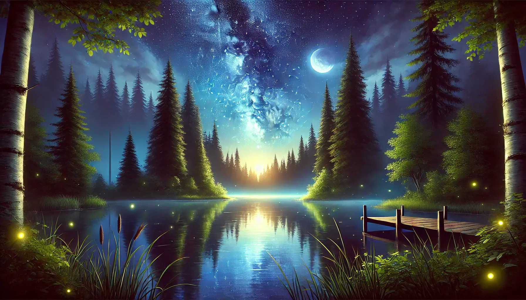 Serene Nature Night View Wallpaper