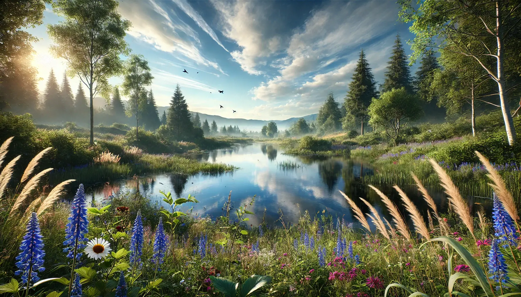 Serene Nature Wallpaper Lake and Trees