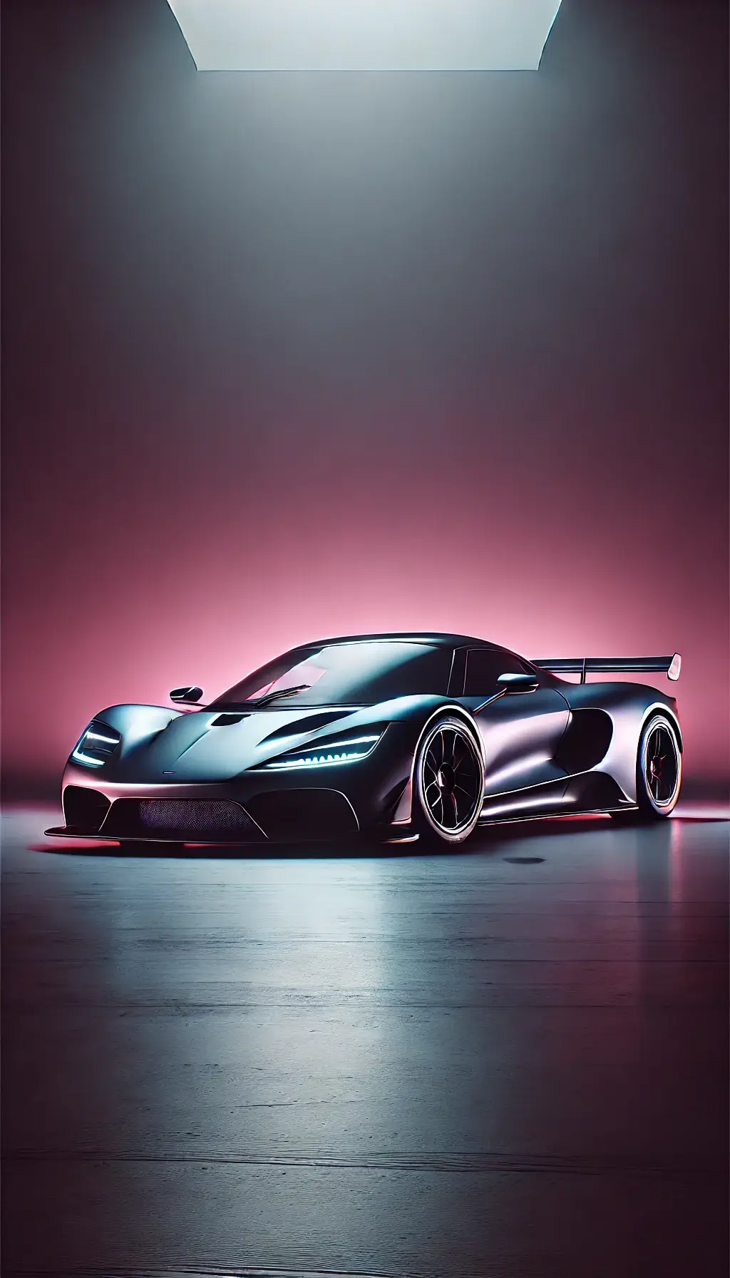 Sleek Sports Car Dark Pink Wallpaper Vertical